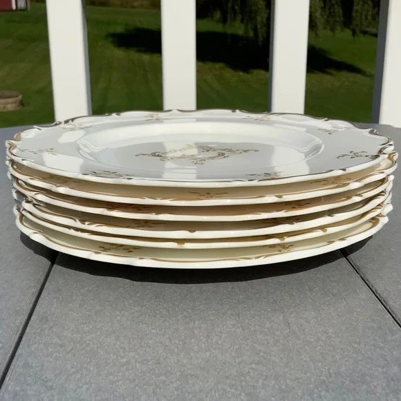 Vintage SET OF 6 Royal Doulton Monteigne 8 Inch Luncheon Plates - EXCEPTIONAL!